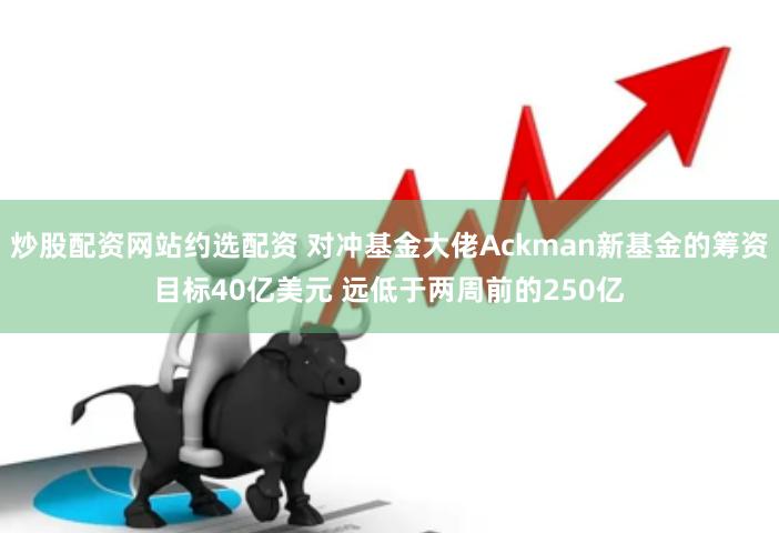 炒股配资网站约选配资 对冲基金大佬Ackman新基金的筹资目标40亿美元 远低于两周前的250亿